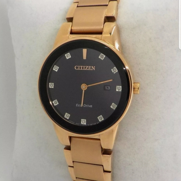 ***NEW*** Citizen Axiom Eco-Drive Diamond Rose Gold Tone Ladies Watch - Picture 3 of 9